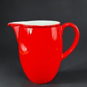 Dibbern Collection Schonwald Germany 9385 Red Porcelain Pitcher Jug 6in Tall